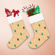 Green And Black Bell Icons Pastel Background Christmas Stocking