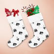 Cloud Snowflakes With Christmas Ringing Bell In Black Icons Christmas Stocking