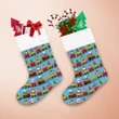Memorable Christmas Train With Cute Characters Pattern Christmas Stocking