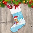 Monkey In Santa Hat And Scarf With Xmas Gift Christmas Stocking