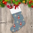 Christmas Pattern Of Christmas Tree And Funny Santa Claus Christmas Stocking
