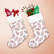 Enticing Red Berries Branches Watercolor Art Pattern Christmas Stocking