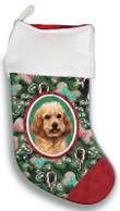 Ideal Cockapoo Blonde Christmas Stocking Red And Green Pine Tree Candy Christmas Gift