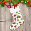 Polka Dot And Stripes Pattern Gift Boxes In Red And Green Pattern Christmas Stocking