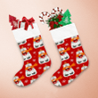 Cute Happy Bears In Scarf With Hot Coffee Cup Christmas Stocking