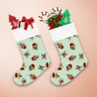 Pretty Angels With Golden Wings Flying On Christmas Floral Christmas Stocking
