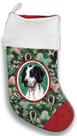 Ideal English Pointer Christmas Stocking Christmas Gift Red And Green Bone Candy Cane