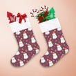 Christmas Father Santa Claus With Snowflakes And Stars Christmas Stocking