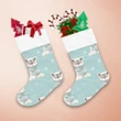 Merry Christmas Patterns Of Cute Polar Bear With Warm Scarf Christmas Stocking