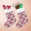 Christmas Cool Cow Santa Claus With A Red Cap And Scarf Christmas Stocking