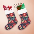 Christmas Branches Berries And Red Flowers Christmas Stocking