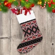 Geometric Ethnic Red White And Black Tone Christmas Stocking
