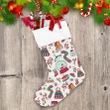 Christmas Hand Drawn Pattern With Ugly Sweater Snow Globe Scarf Pattern Christmas Stocking