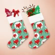Theme Red With Foxes Faces In Glasses Christmas Stocking