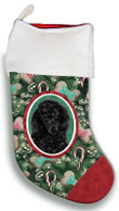 Ideal Poodle Black Christmas Stocking Green And Red Candy Cane Tree Christmas Gift