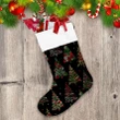Green And Red Christmas Tree On Black Background Christmas Stocking