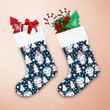 Theme Christmas Penguin Characters And Trees On Pink Dark Christmas Stocking
