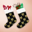 Christmas Day With Brown Wolf And Snowflakes Christmas Stocking