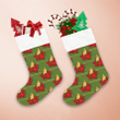 Merry Christmas Candles With Red Poinsettia Flowers Christmas Stocking