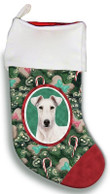 Great Fox Terrier White Christmas Stocking Christmas Gift Red And Green Tree Candy Cane