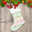Christmas Cute Snowman With Pastel Stripes Background Christmas Stocking Christmas Gift