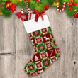 Patchwork Style Pattern With Bells Snowflakes Deers And Candy Canes Christmas Stocking