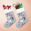 Chrismas Santa Snowman And Animal With Scarf Christmas Stocking