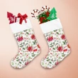 Christmas Winter White And Red Flowers Of Poinsettia Christmas Stocking