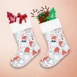 Cute Santa Clauses With Glass And Red Hat Christmas Stocking