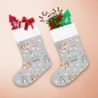 Christmas Cute Penguins And Houses With Falling Snowflakes Christmas Stocking