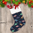 Colorful Dino Characters With Santa Hats And Gifts Christmas Stocking