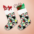 Black Cat With Santa Hat Balls And Tree Branch Christmas Stocking
