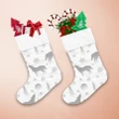 Snowflakes With Wolf In Winter Forest Christmas Stocking