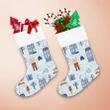 Cute Winter Landscape Trees And Cute Fox Christmas Stocking