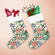 Traditional Christmas Plants Holly Poinsettia And Spruce Christmas Stocking