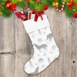 Snowflakes With Wolf In Winter Forest Christmas Stocking