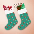 Socks With Christmas Tree On Mint Background Christmas Stocking