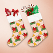 Christmas Holiday With Poinsettia Flowers Cookies And Xmas Bells Christmas Stocking