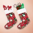 Multicolored Painting Elements With Santa Reindeer Snowman And Snowflakes Christmas Stocking