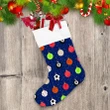 Sport Christmas Balls Collection On Blue Background Christmas Stocking