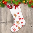 Christmas Candy Cane Star And Gingerbread Man Christmas Stocking