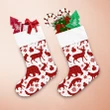 Red Checkered Woodland Winter Forest Animals And Snowflakes Christmas Stocking