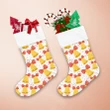 Bright Yellow Jingle Bells With Red Bows And Ribbons Christmas Stocking