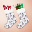 Christmas Husky Dog In Hat And Scarf With Snowflakes Christmas Stocking