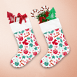 Holly Christmas Candy Cane Balls Star And Bow Christmas Stocking