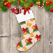 Christmas Holiday With Poinsettia Flowers Cookies And Xmas Bells Christmas Stocking