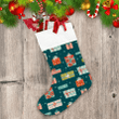 Trendy Retro Style With Awesome Elements Pattern Gift Boxes Christmas Stocking