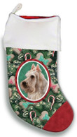 Scottish Terrier Cream Portrait Tree Candy Cane Christmas Stocking Christmas Gift Red And Green