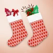Red And Pink Geometric In The Form Of Snowflakes Pattern Christmas Stocking