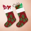 Christmas With Red Green Cactus On Red Background Christmas Stocking